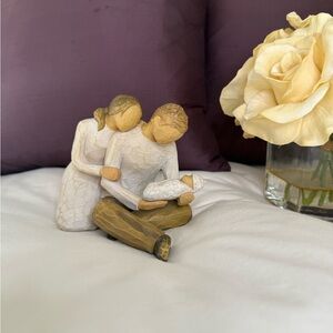 Willow Tree New Life Family Embrace Figurine - Cream and Brown